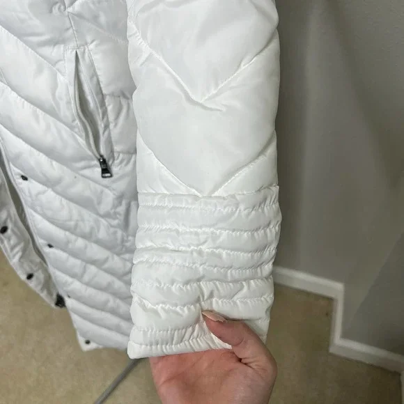 Madden Girl White Long Puffer Coat - Picture 5 of 11